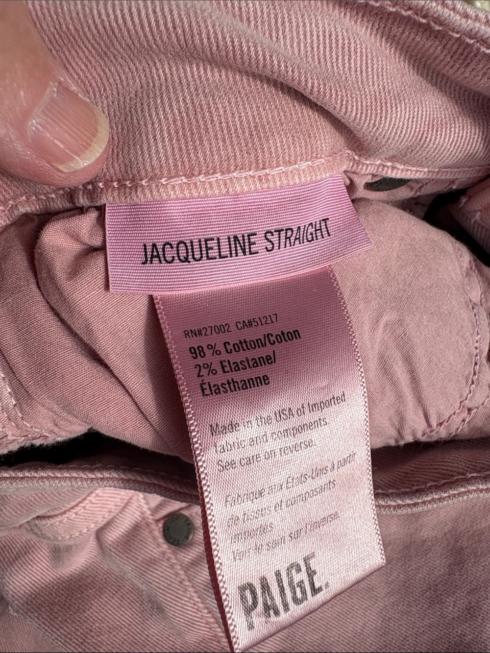 PAIGE Dusty Pink Cropped High-Rise Slim Jeans - Picture 8 of 8